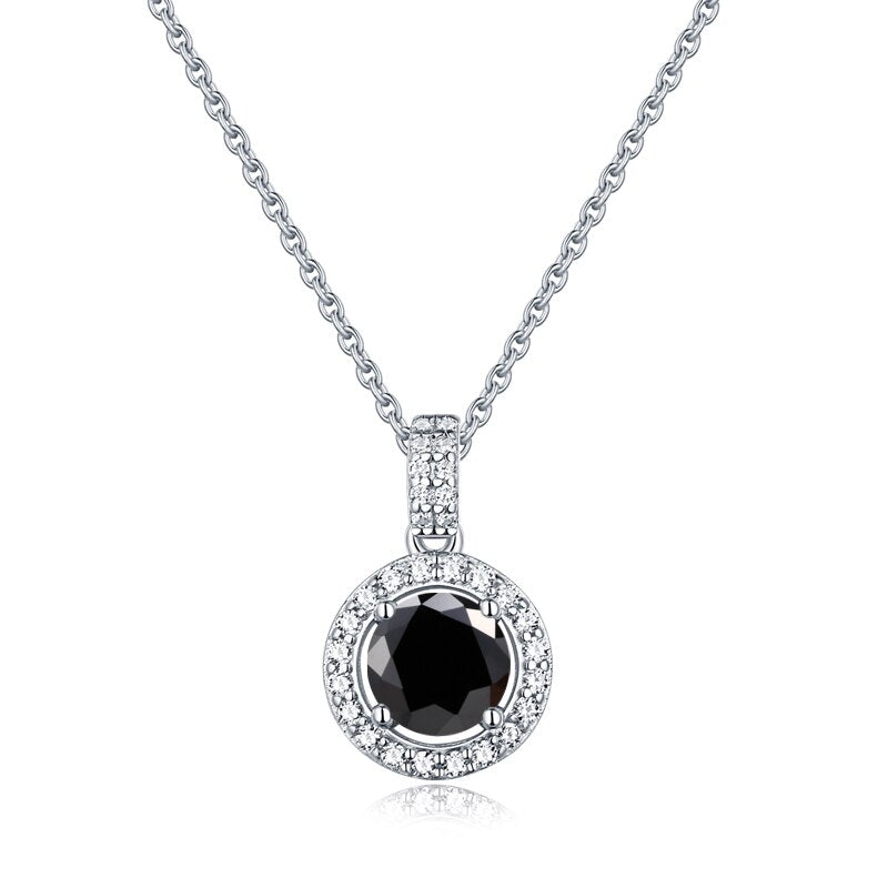 Your Choice of Color Moissanite Diamond Round Pendant Necklace