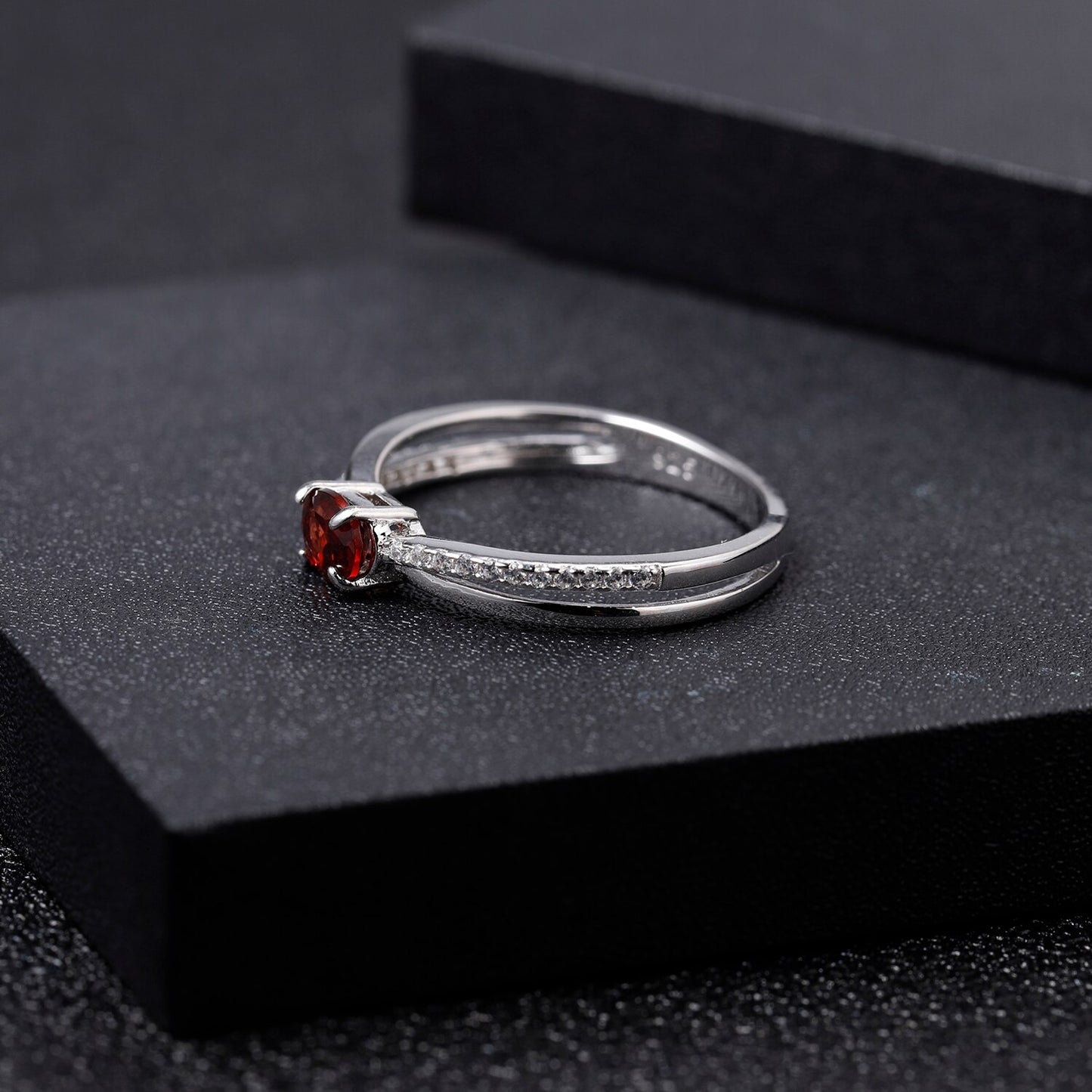 Modest Red Garnet Ring