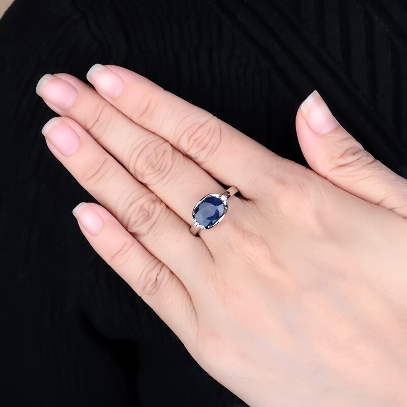 Blue Sapphire Large Gemstone Promise Ring