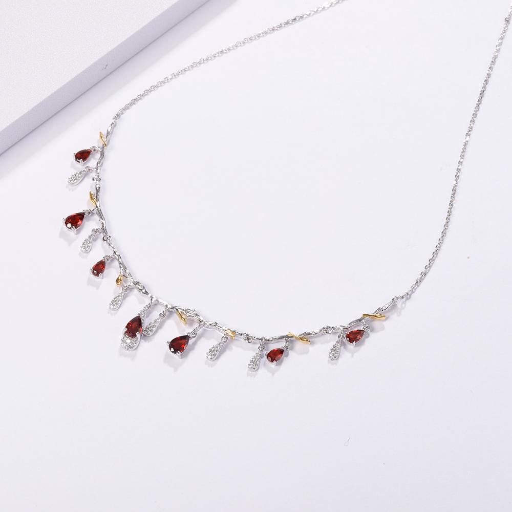 Glistening Natural Branch Silver and Gold Necklace