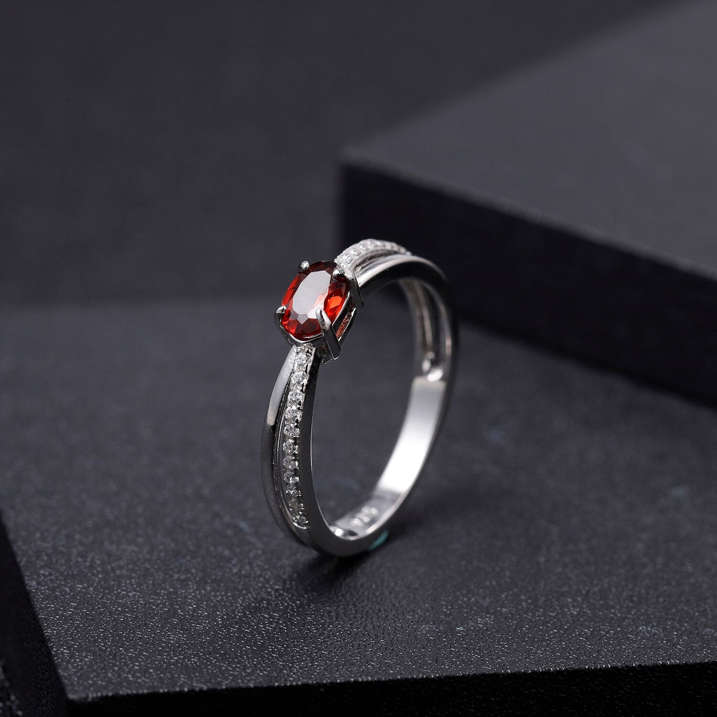 Modest Red Garnet Ring