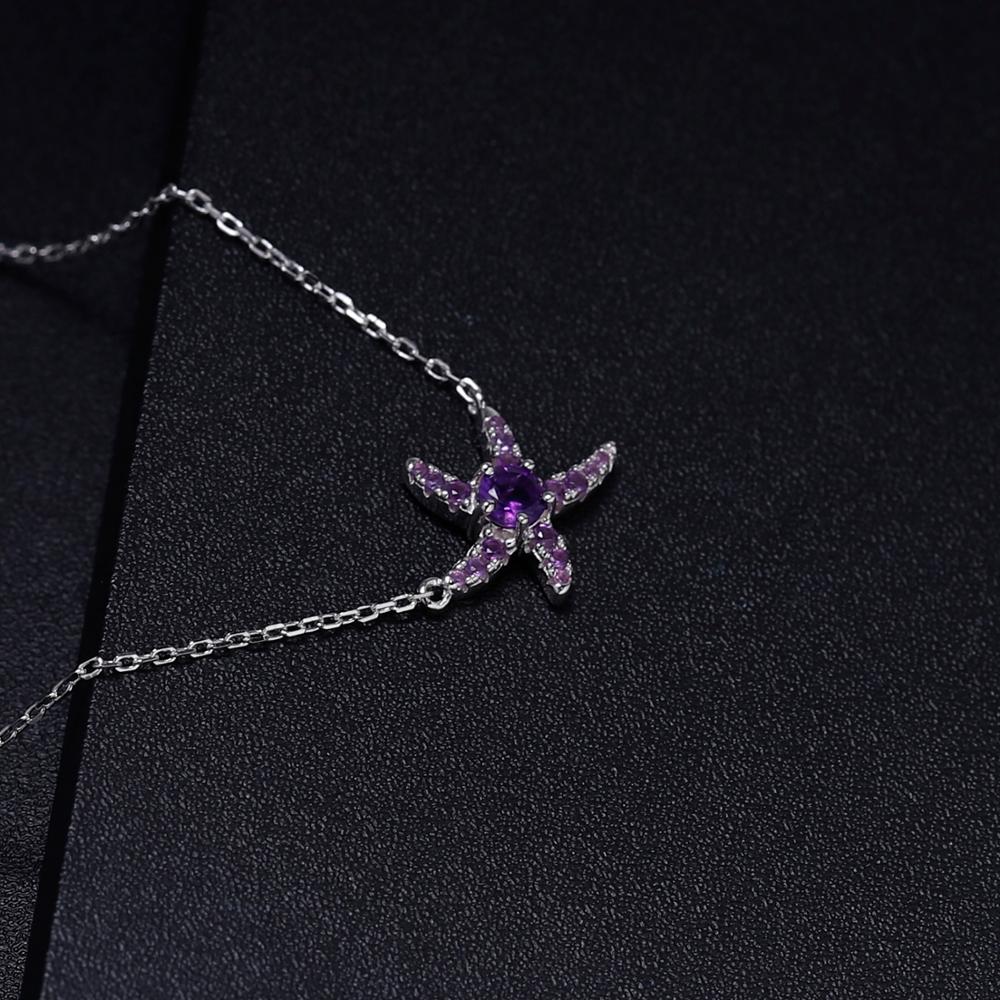 Amethyst Starfish Pendant Necklace