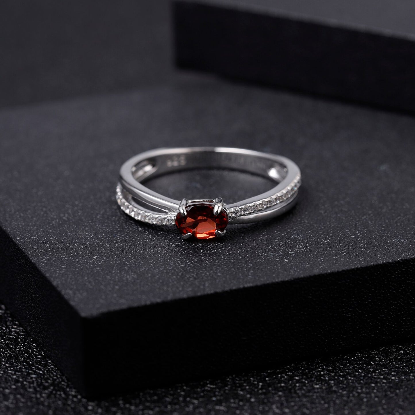 Modest Red Garnet Ring