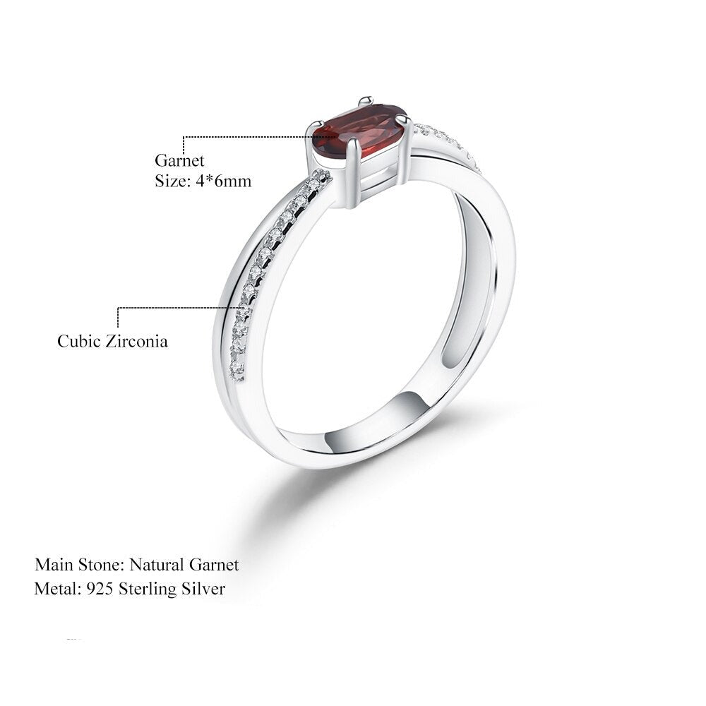 Modest Red Garnet Ring