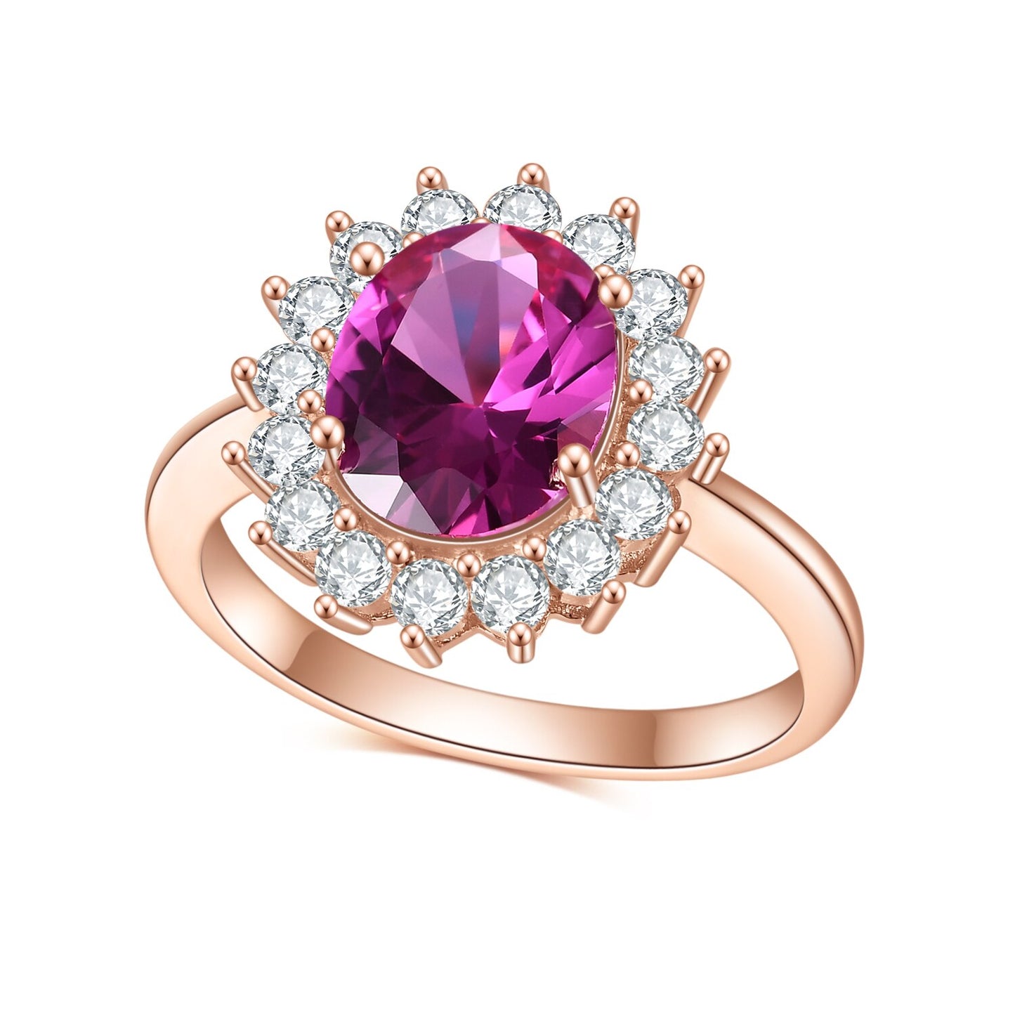 Princess Flower Styled Large Gemstone Promise Ring