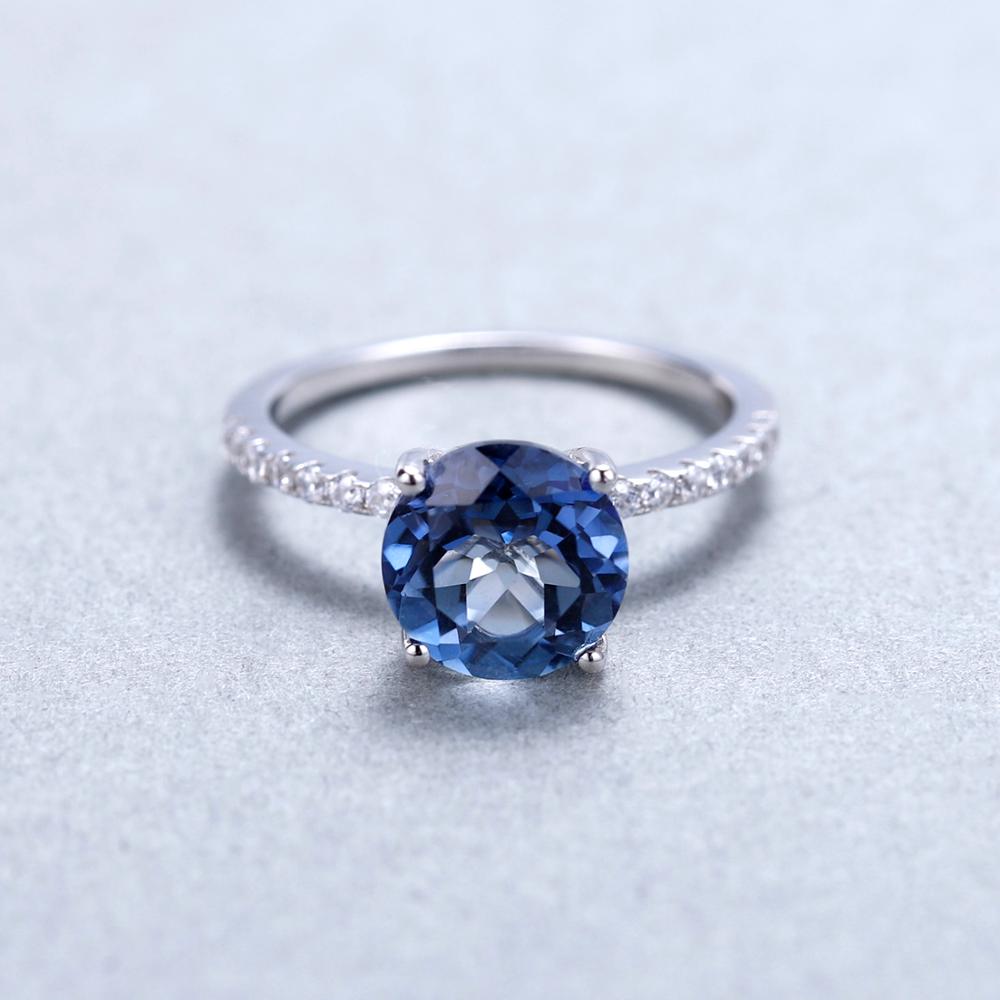 Round Cut Blue Mystic Quartz Ring