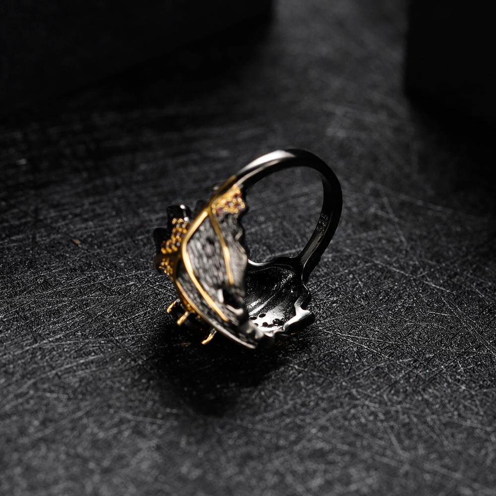 Natural Smoky Quartz Leaf Ring