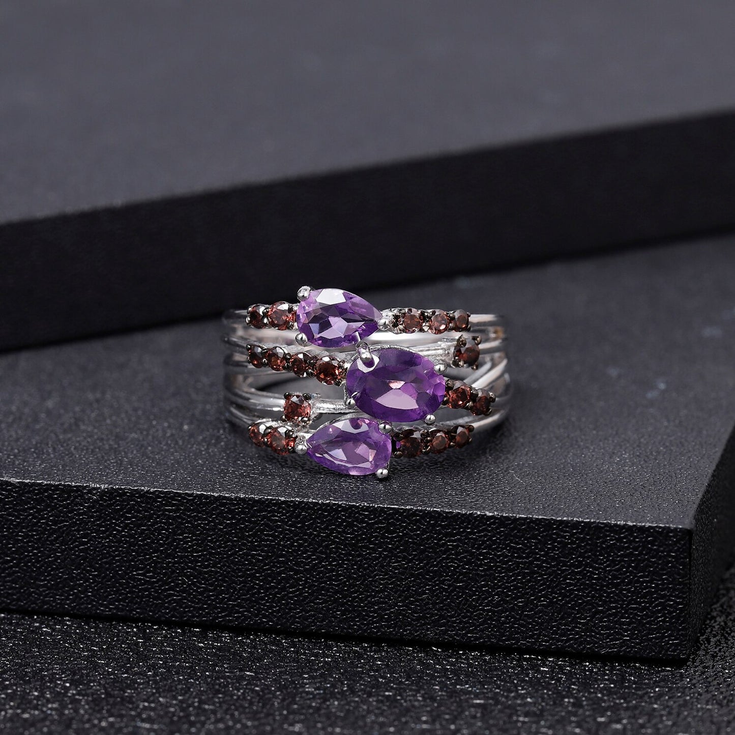 Three Stone Layered Ring