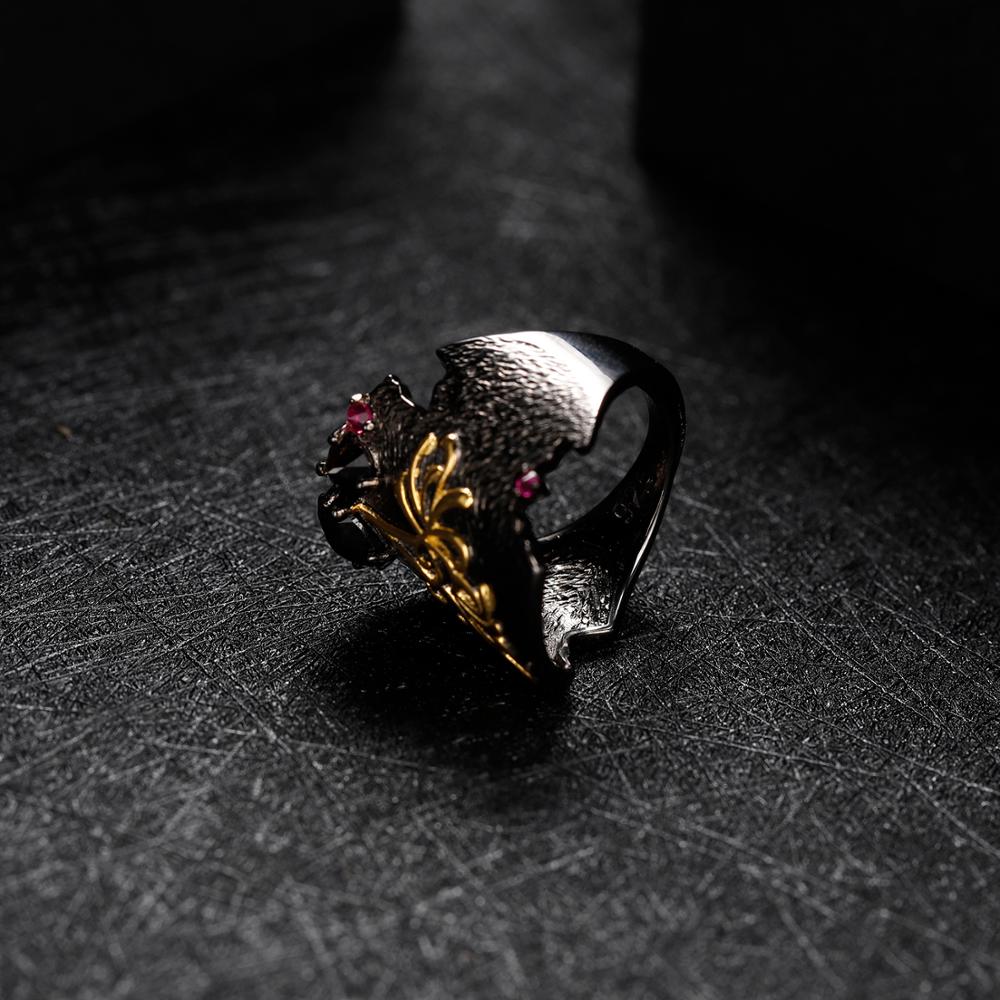 Black Garnet Equinox Flower Ring