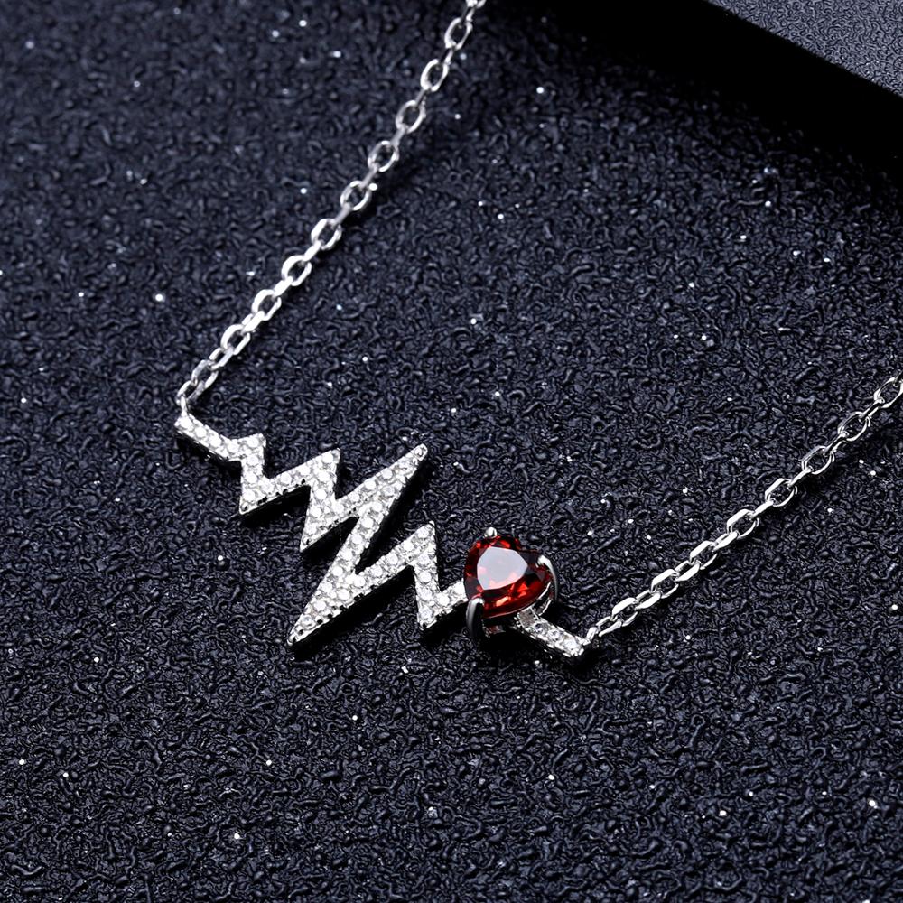 Life Line with Heart Gem Necklace