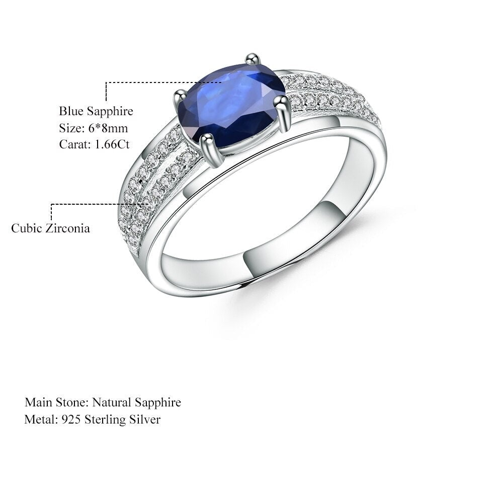 Luxurious Oval Sapphire Gemstone Ring