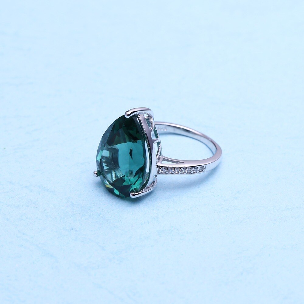 Teardrop Emerald Large Gemstone Ring