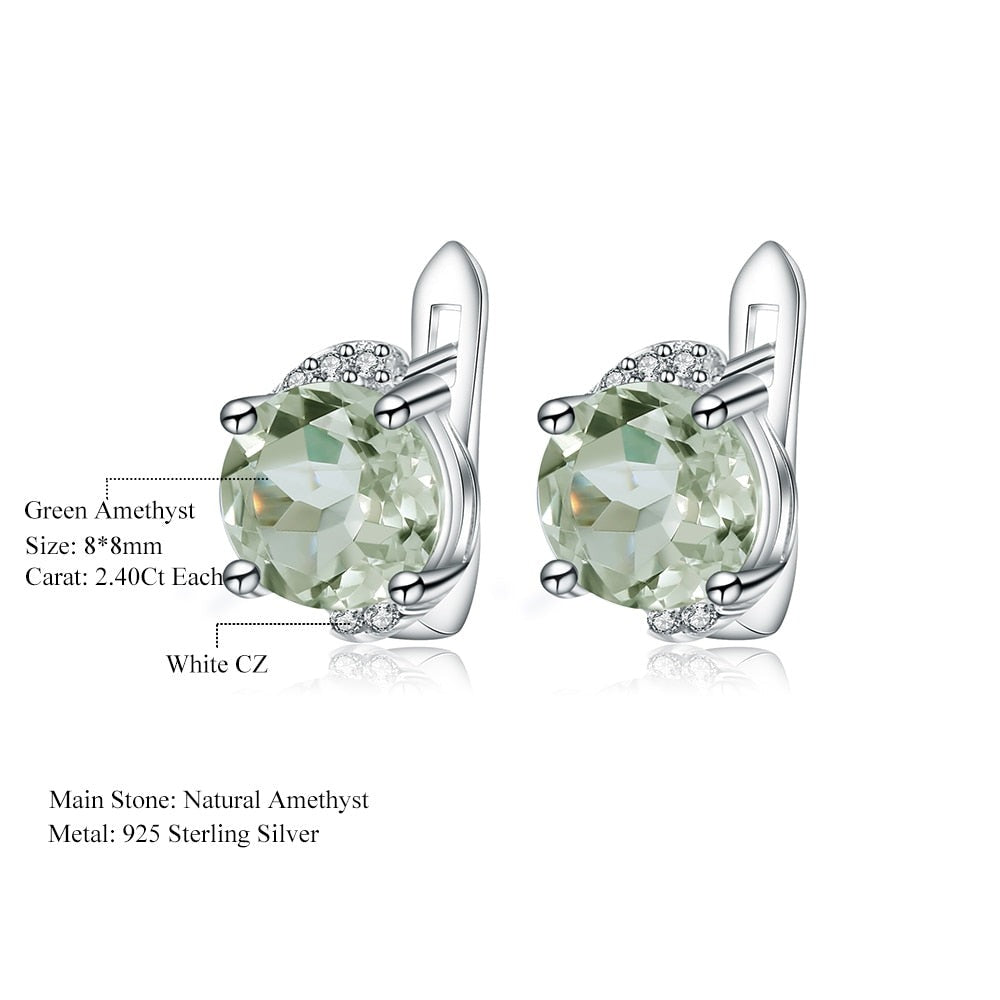 Prasiolite Amethyst Simplistic Stud Earrings