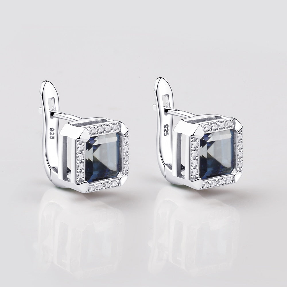 Iolite Blue Quartz Luxury Buckle Earrings