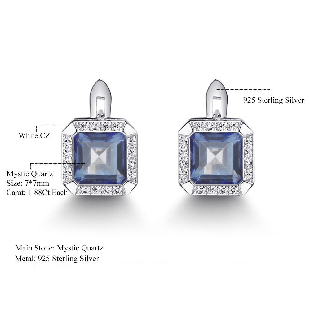 Iolite Blue Quartz Luxury Buckle Earrings