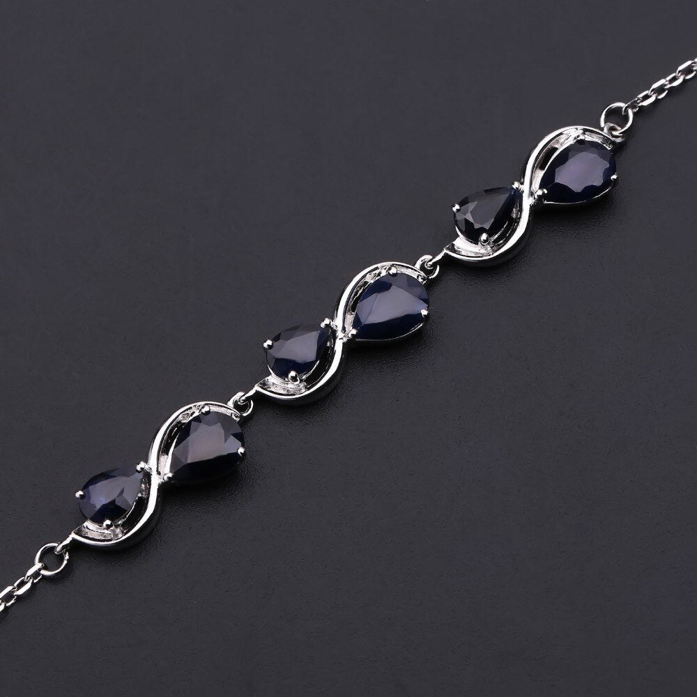 Blue Sapphire Bridal Styled Adjustable Bracelet