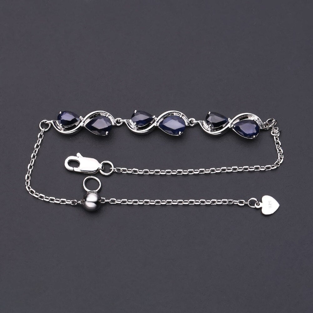 Blue Sapphire Bridal Styled Adjustable Bracelet