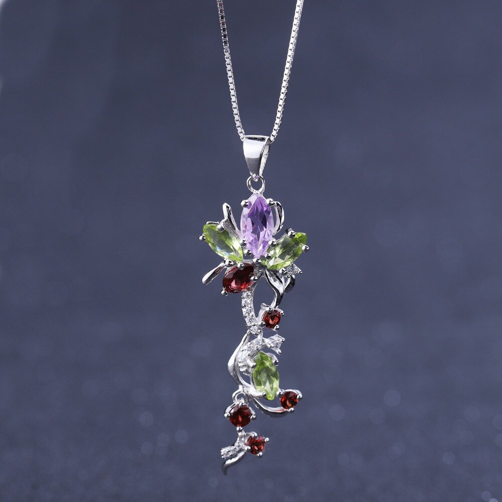 Natural Peridot Plant Necklace