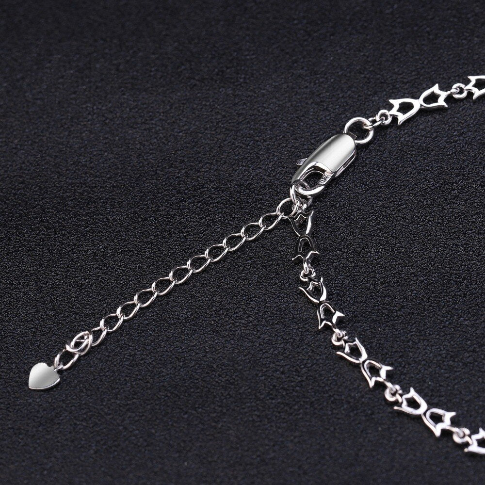 Wavy Teardrop Cut Silver Necklace