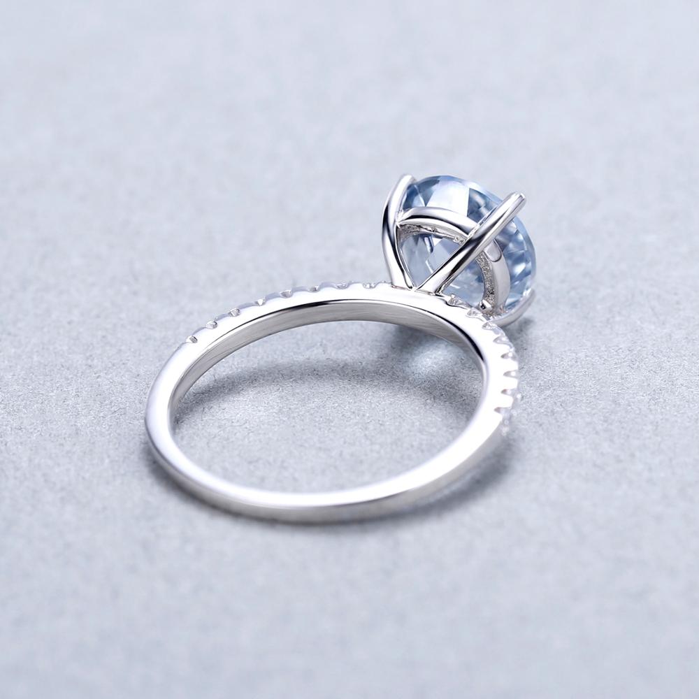 Round Cut Blue Mystic Quartz Ring