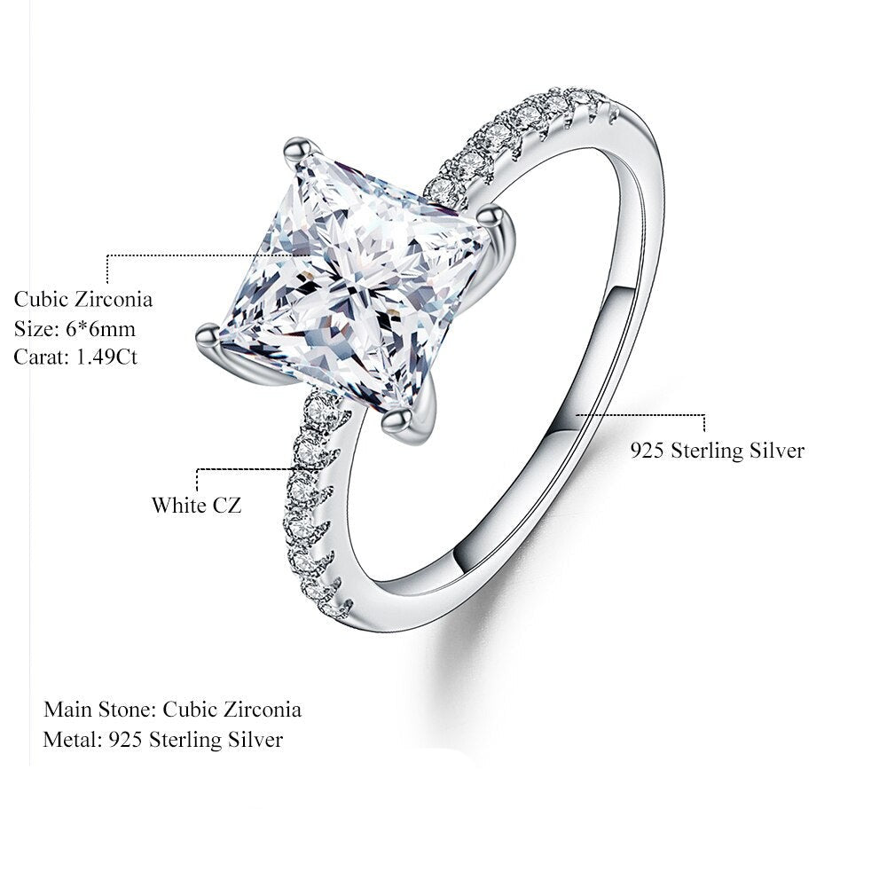 Princess Cut Cubic Zirconia Promise Ring