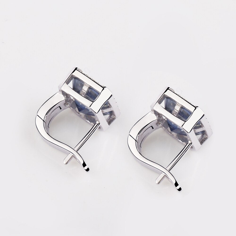 Iolite Blue Quartz Luxury Buckle Earrings