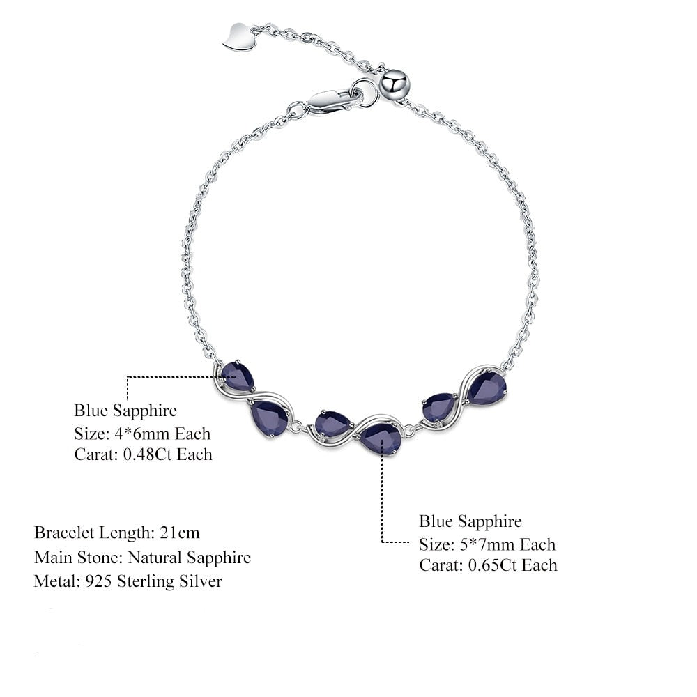 Blue Sapphire Bridal Styled Adjustable Bracelet