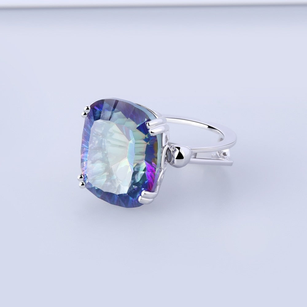 Ethereal Blue Topaz Large Gemstone Ring + Necklace Feature!