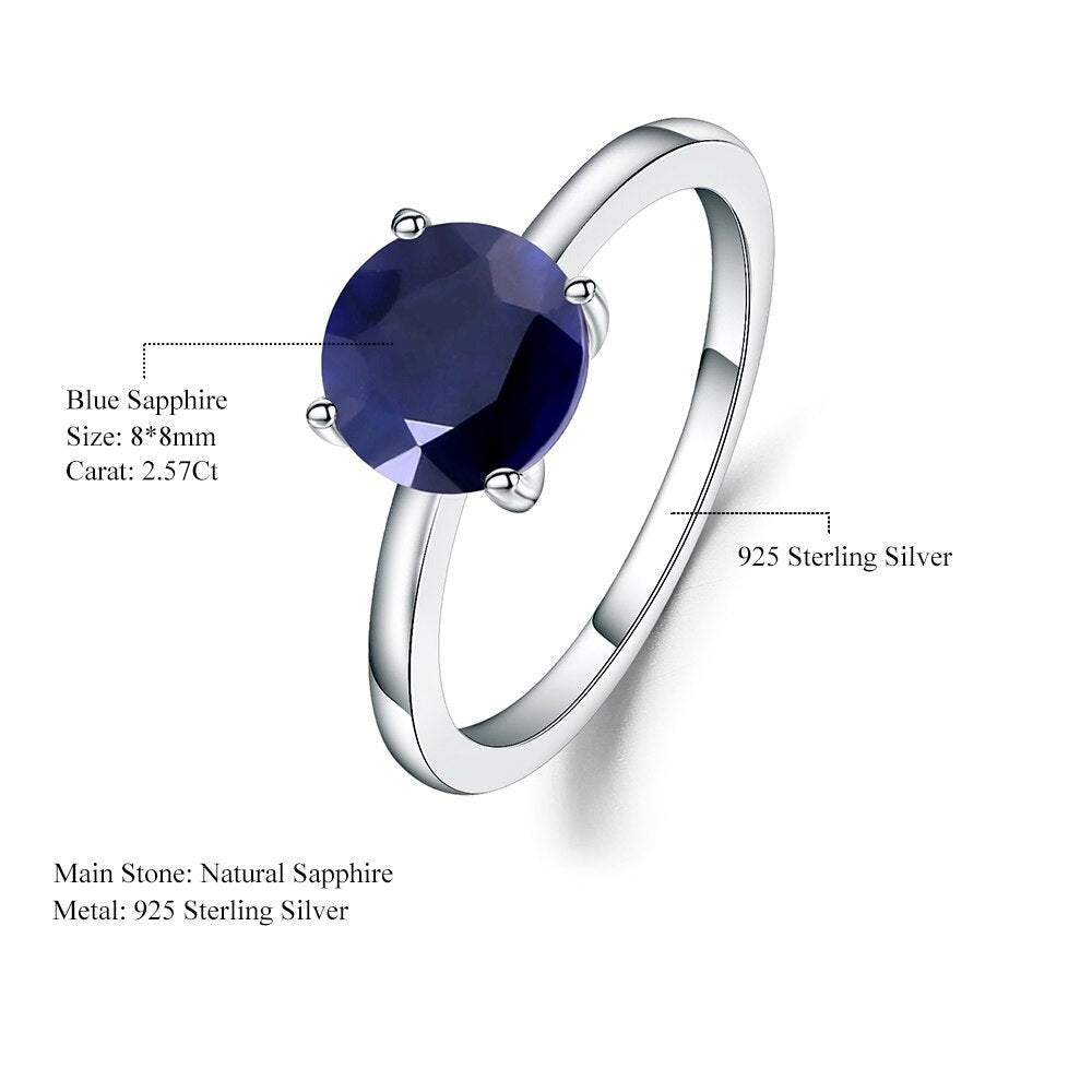 Round Cut Simplistic Sapphire Ring