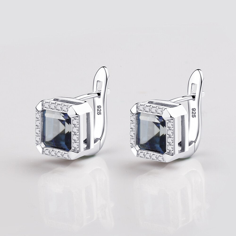 Iolite Blue Quartz Luxury Buckle Earrings