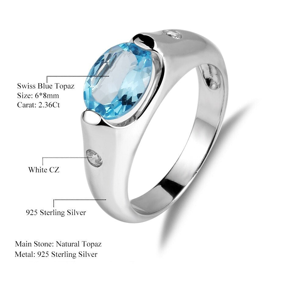 Cobalt Blue Topaz Adorned Silver Ring