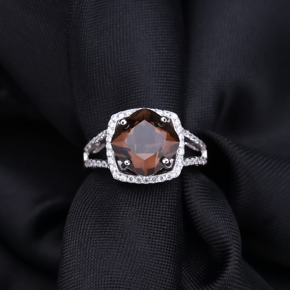 Square Smoky Quartz Large Gemstone Ring