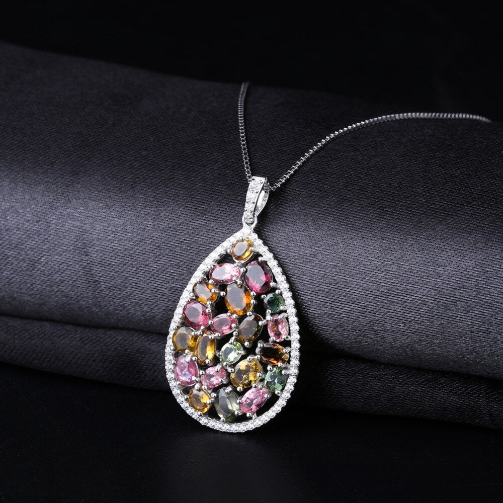 Tourmaline Cluster Gem Necklace