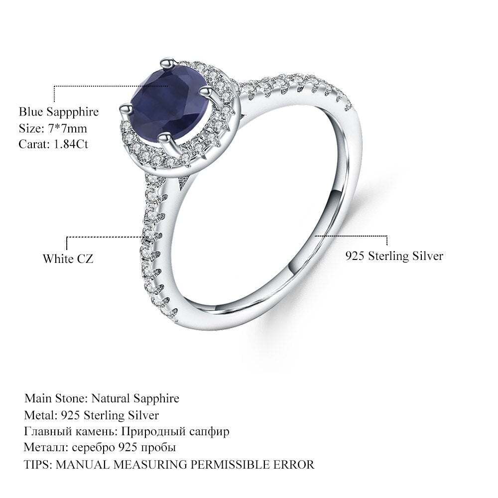 Blue Sapphire Halo Promise Ring