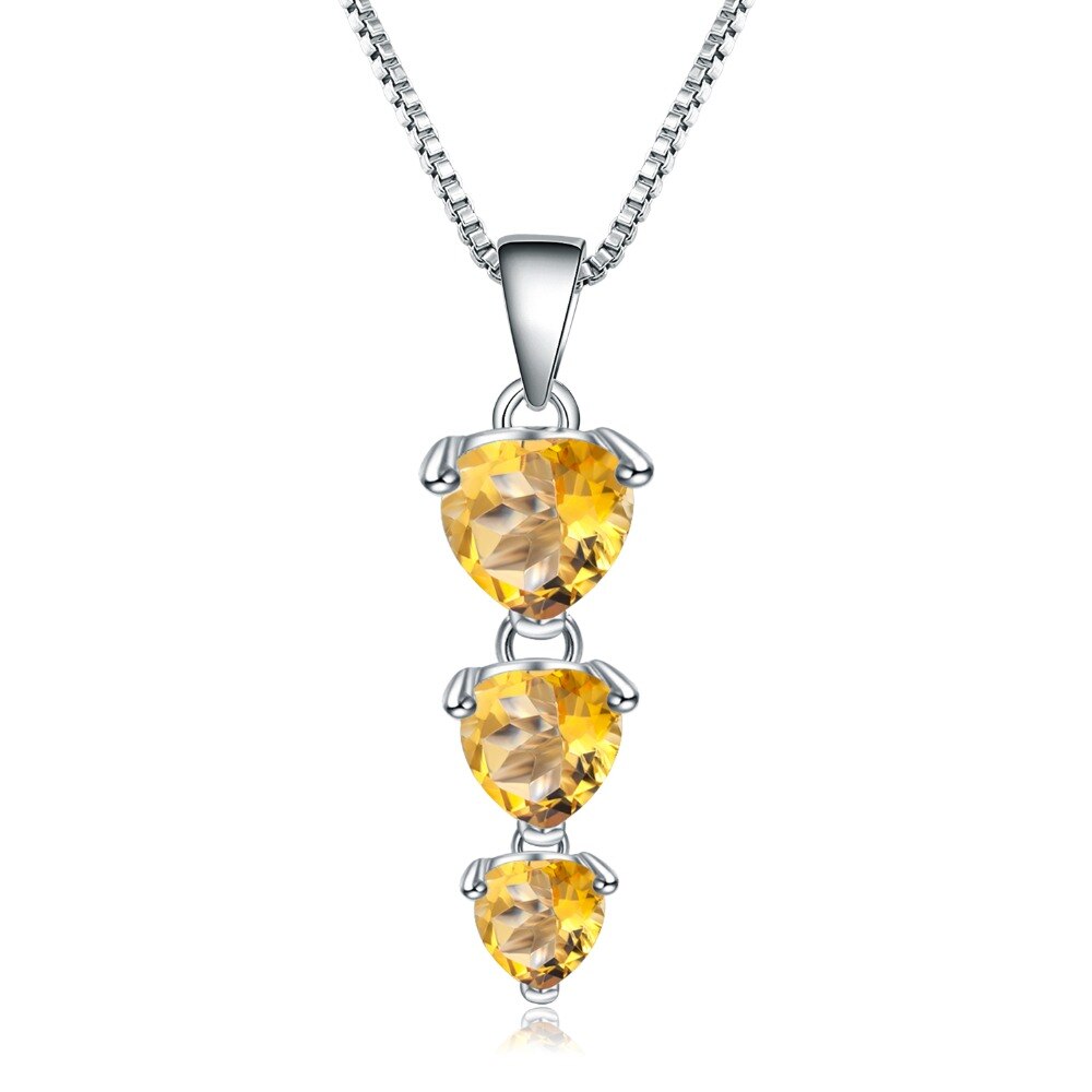 Citrine Row of Hearts Necklace