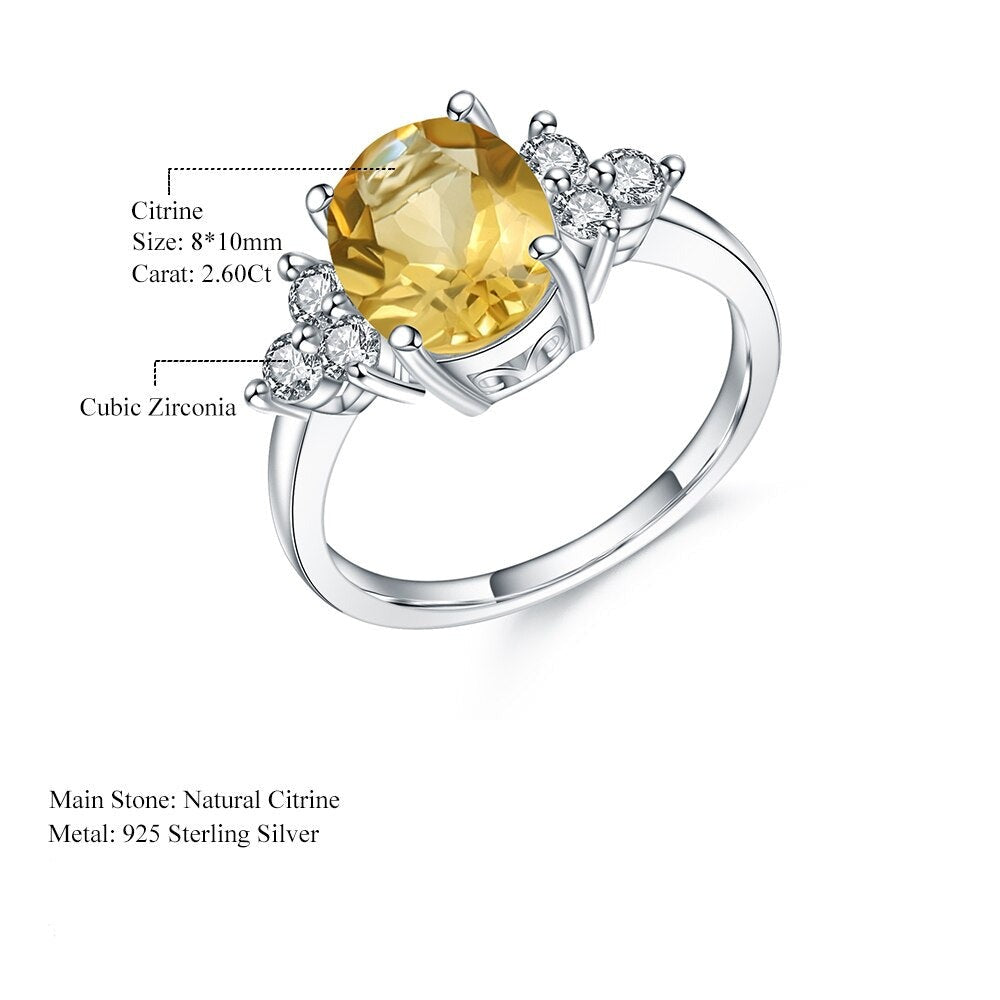 Oval Citrine Large Gemstone Ring