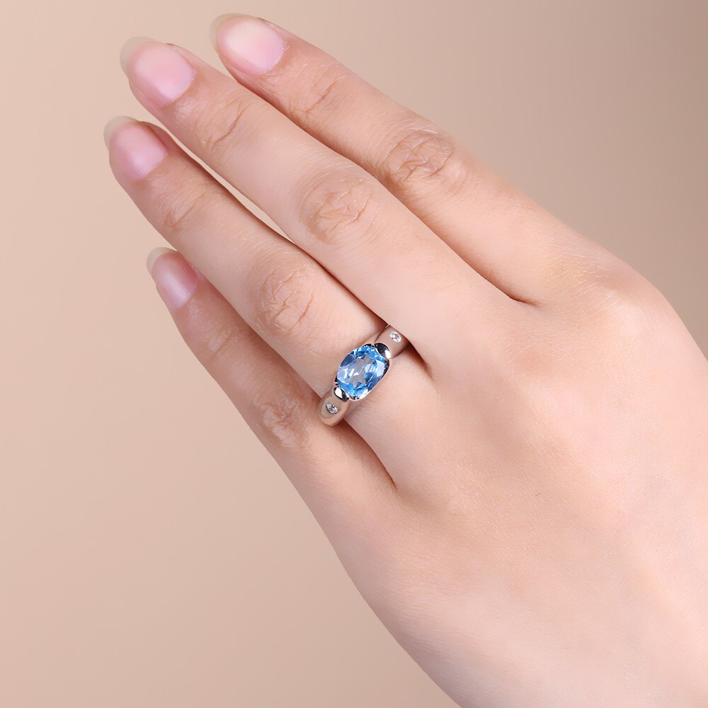 Cobalt Blue Topaz Adorned Silver Ring