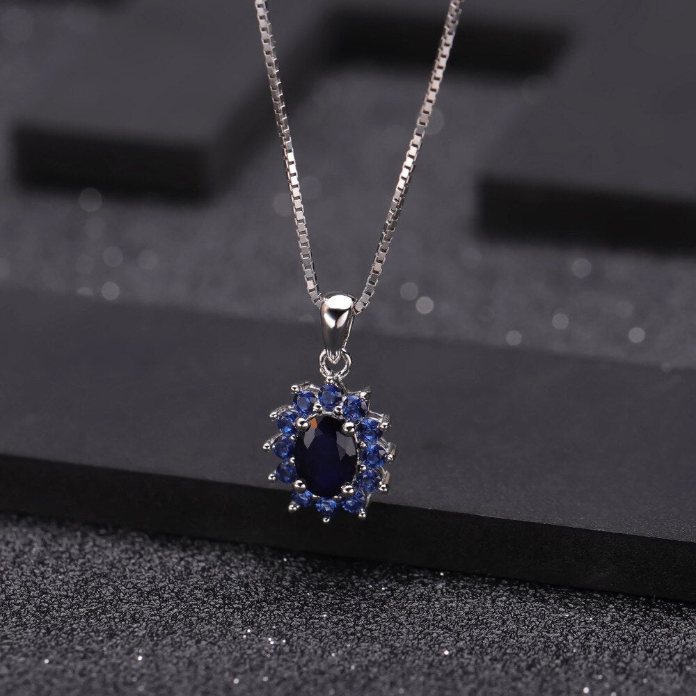 Stylized Sapphire Large Gemstone Necklace