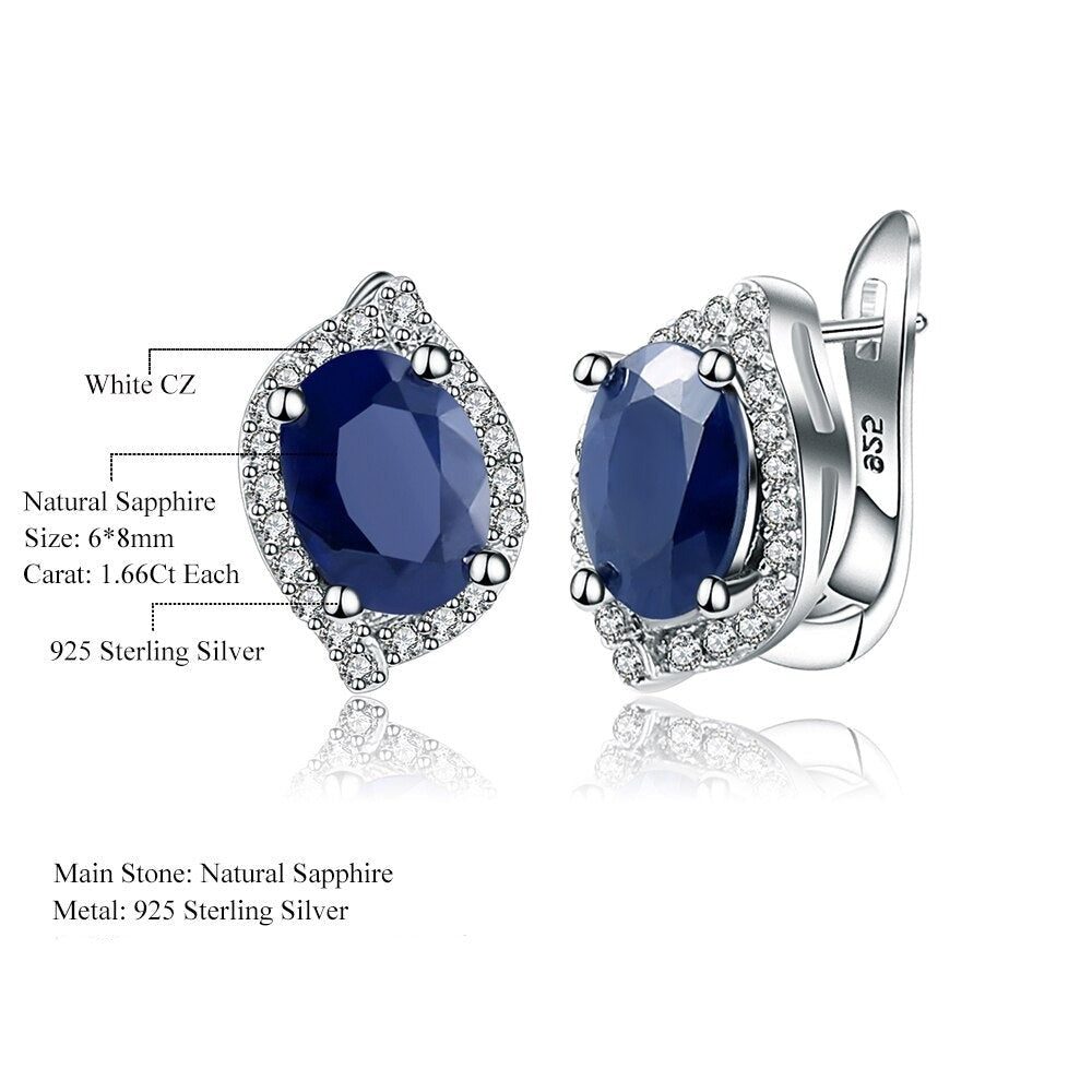 Azure Sapphire Vintage Stud Earrings