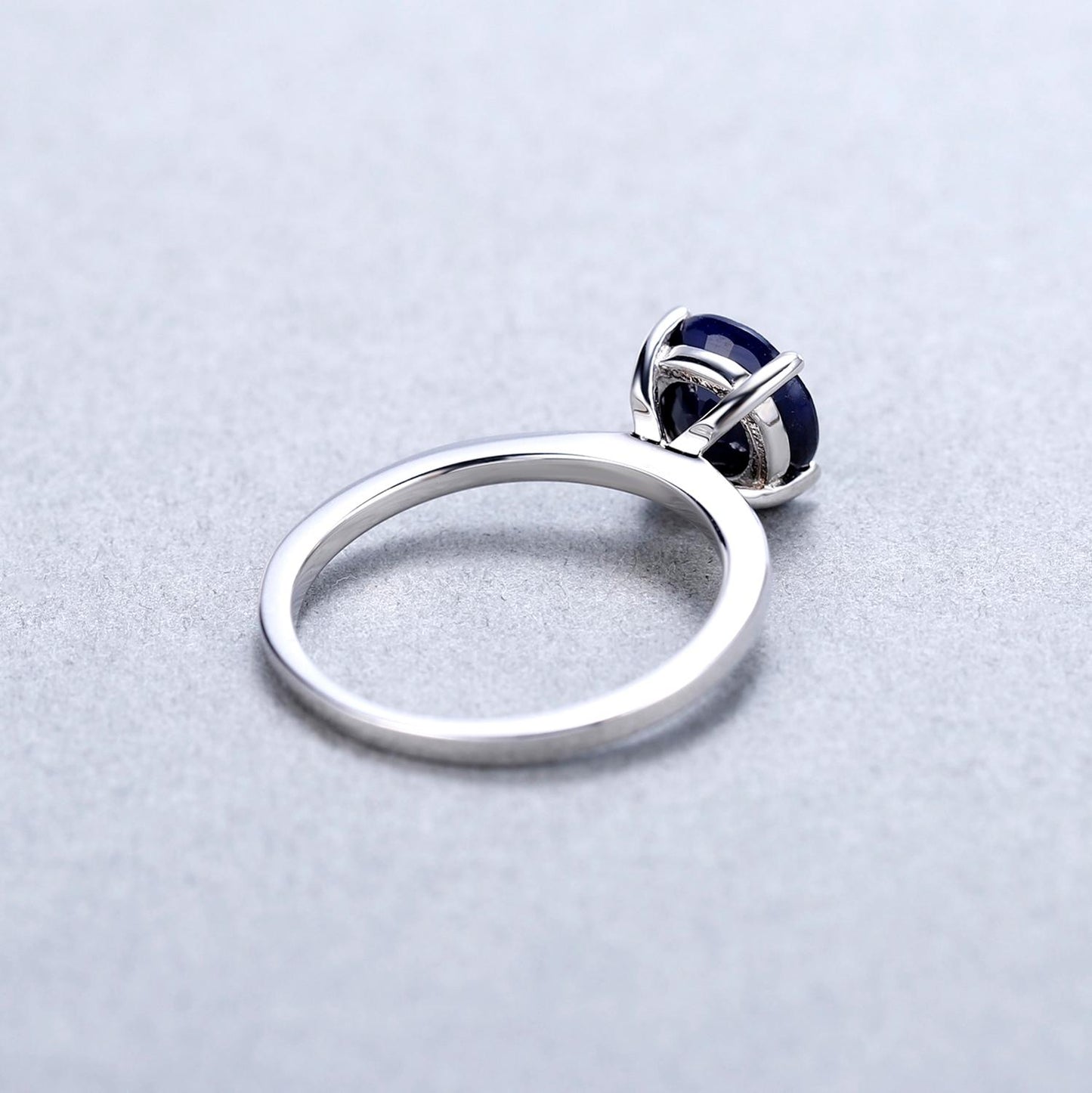 Round Cut Simplistic Sapphire Ring