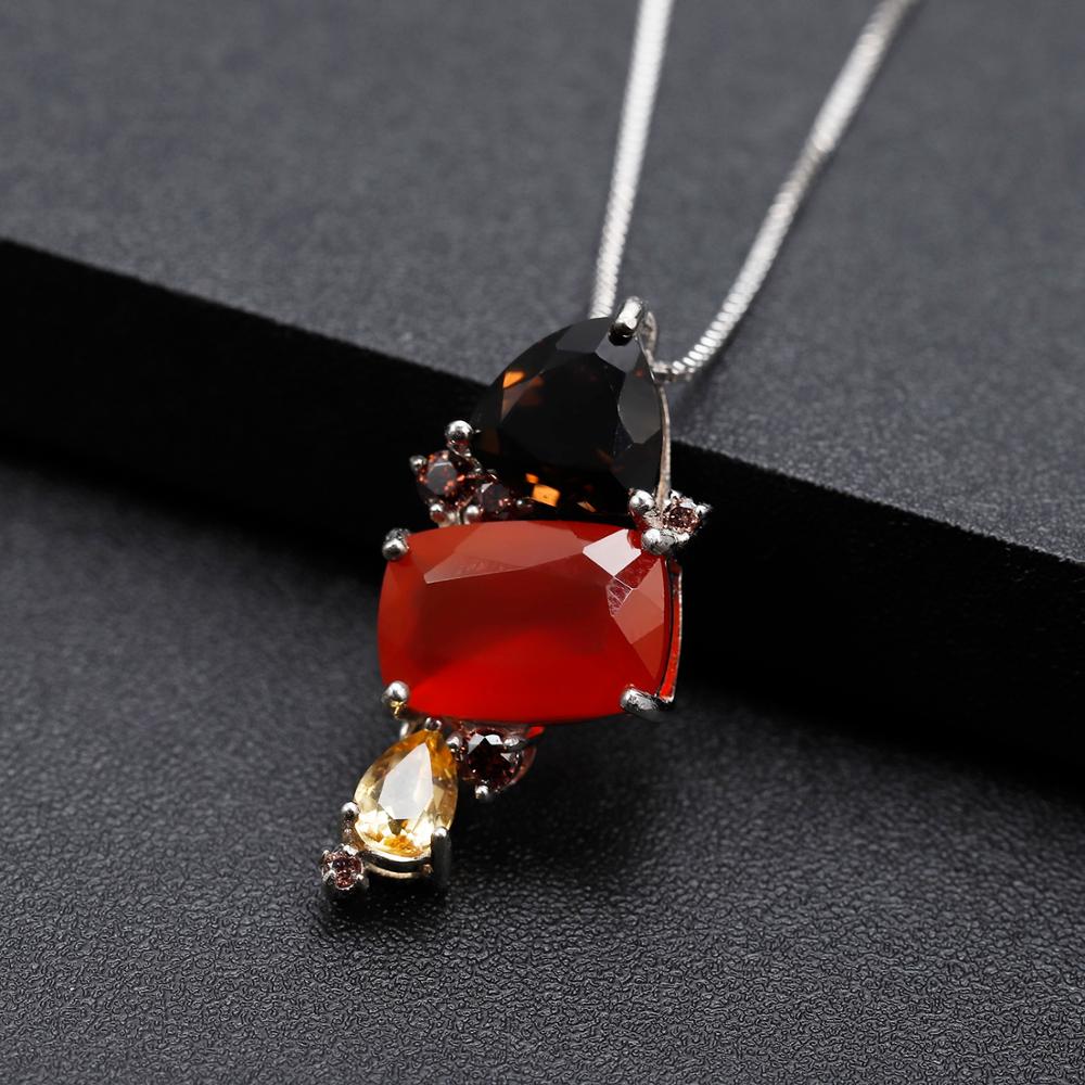 Carnelian Gemstone Cluster Necklace