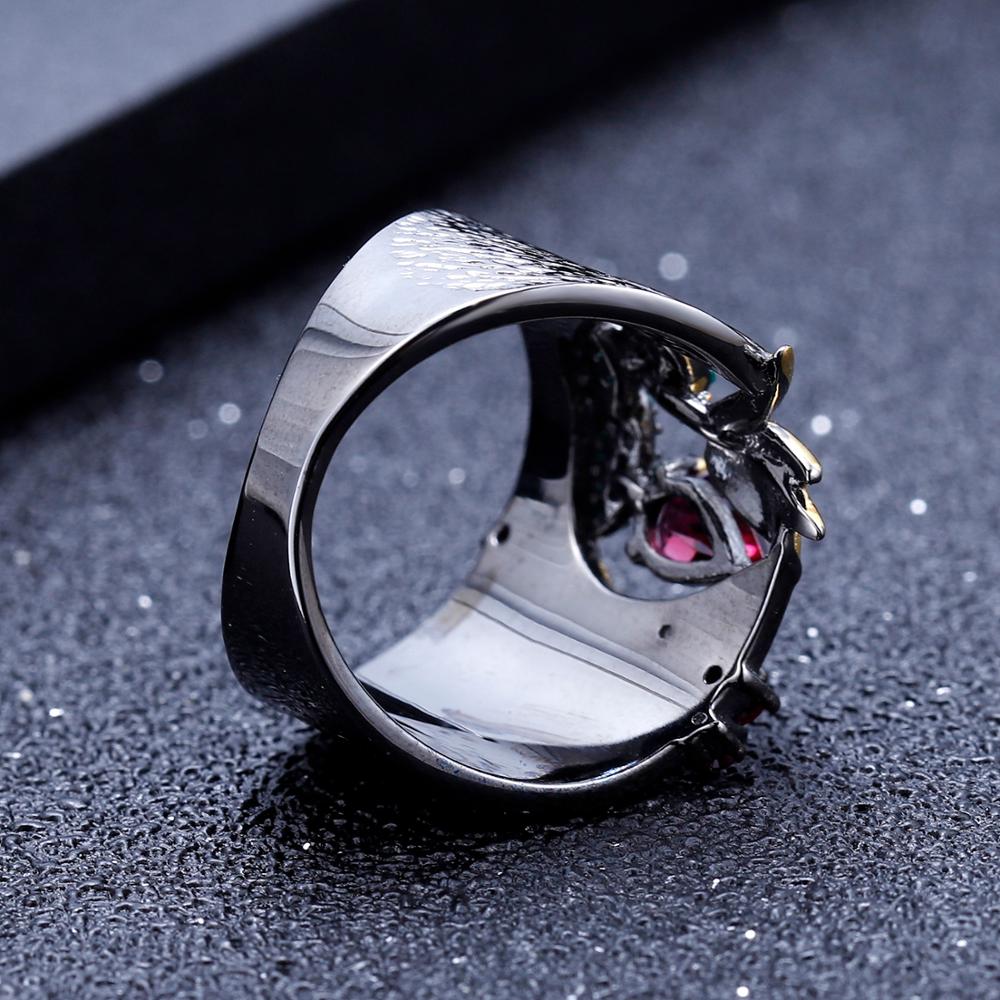 Koi Fish Styled Wide Black Ring