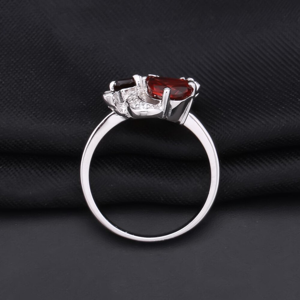 Teardrop Red Garnet Stylized Ring