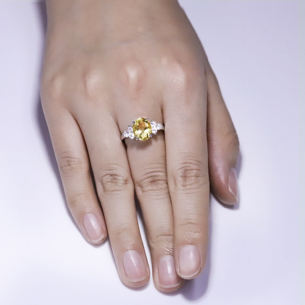 Oval Citrine Large Gemstone Ring