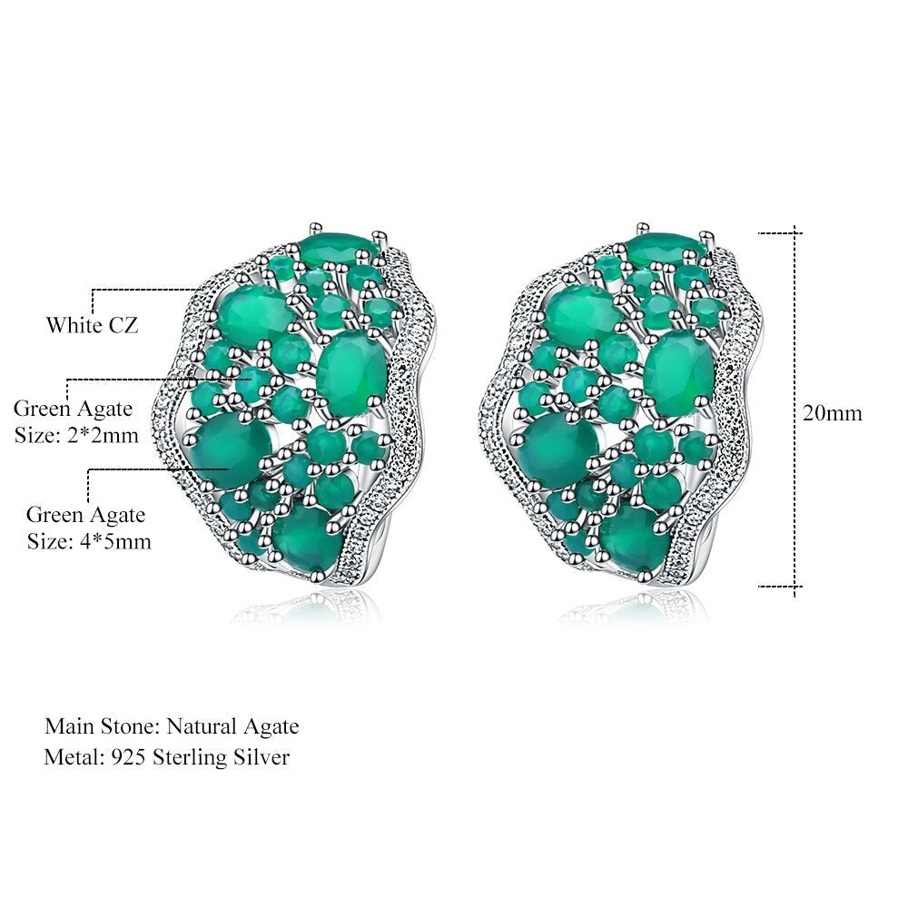 Tropical Agate Cluster Stud Earrings