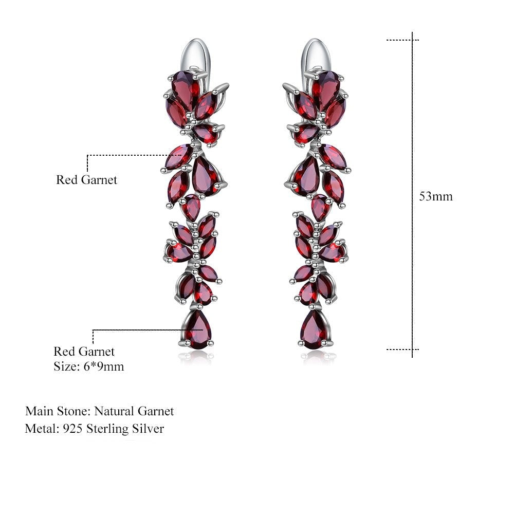 Rose Garnet Branch of Gems Earrings