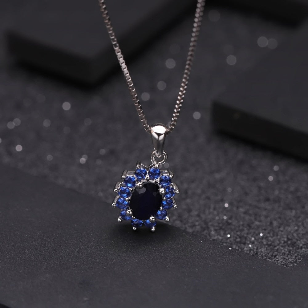 Stylized Sapphire Large Gemstone Necklace