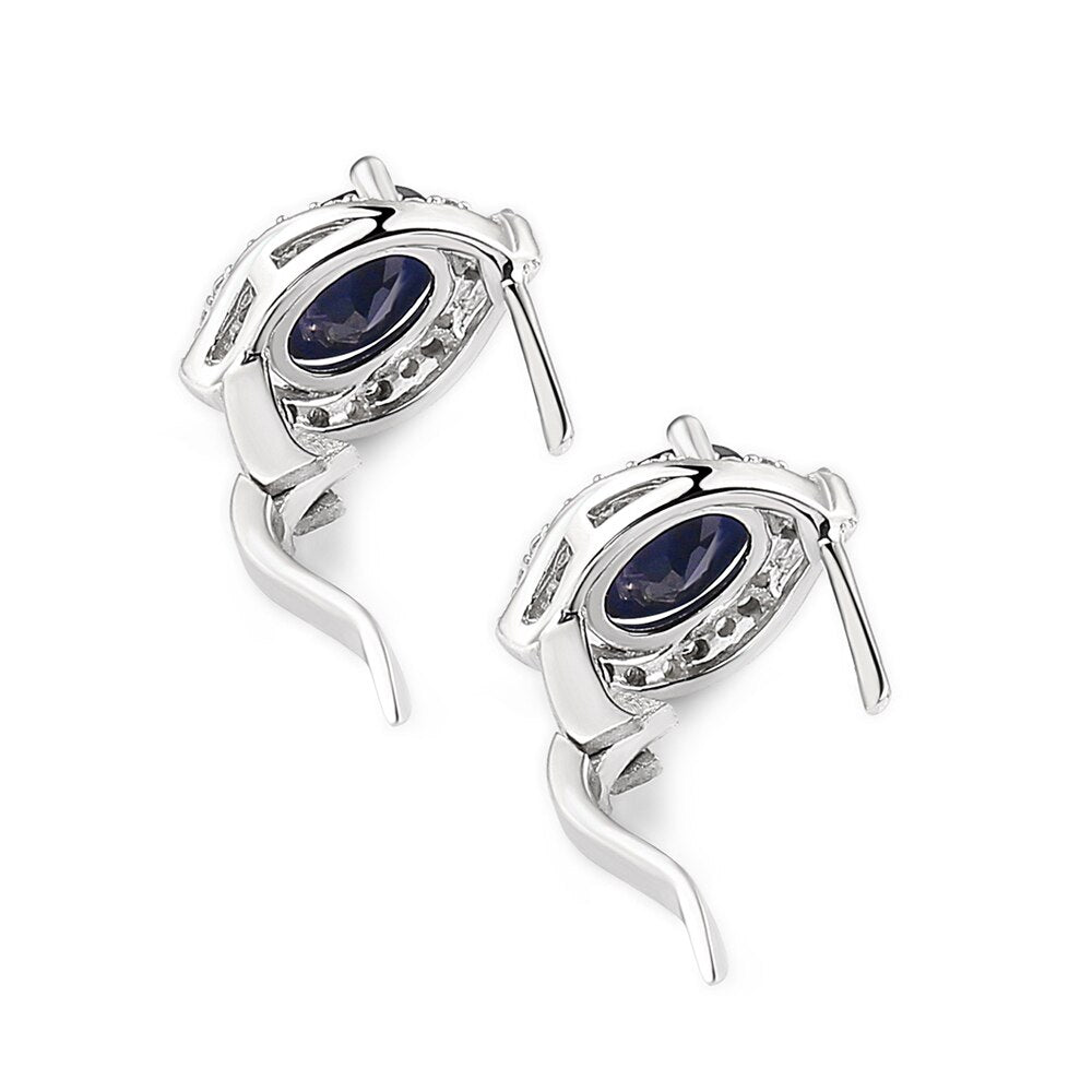 Azure Sapphire Vintage Stud Earrings