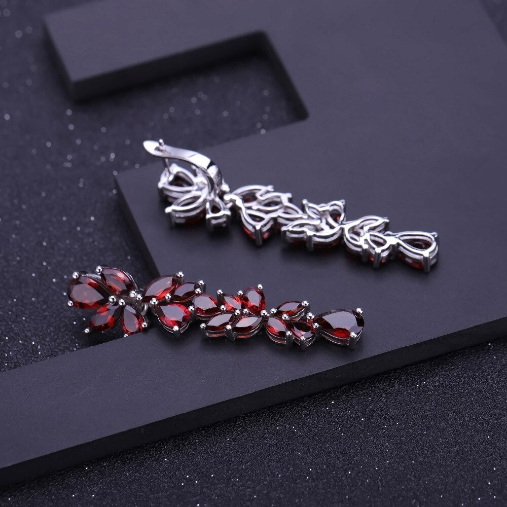 Rose Garnet Branch of Gems Earrings