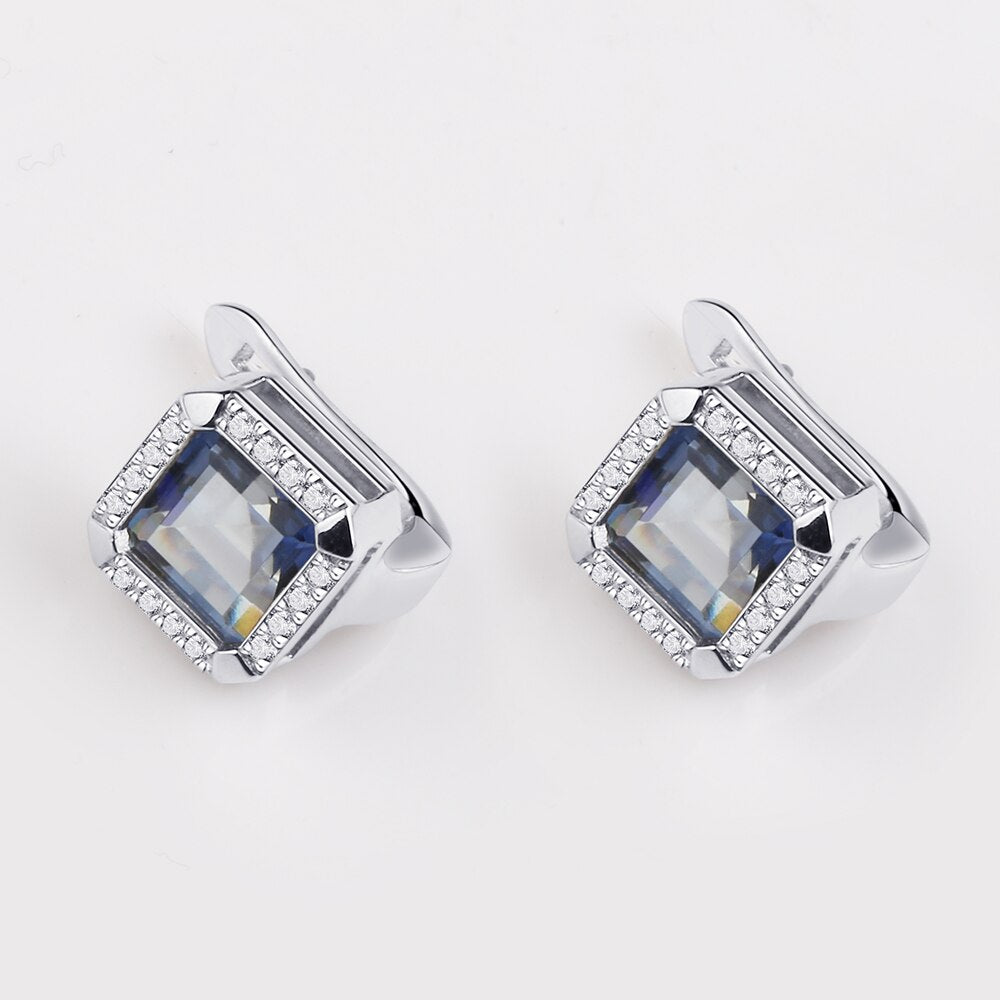 Iolite Blue Quartz Luxury Buckle Earrings